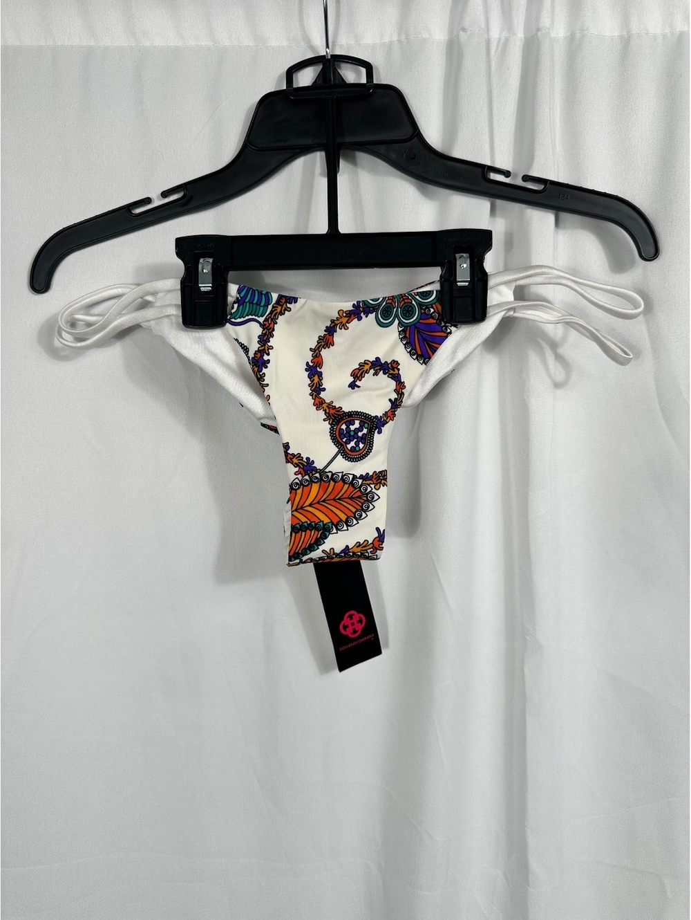 Doll and Company Floral Print Bikini Micro Scrunch Bottom Reversible Large